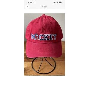 Disney Store Mickey Mouse Hat Red Strapback Cap Embroidered Mickey Mouse NEW